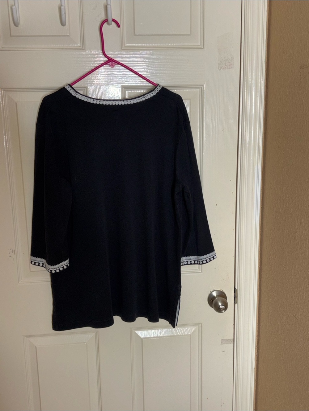 Johnny Was tunic blouse women XL black & white floral - Picture 6 of 10